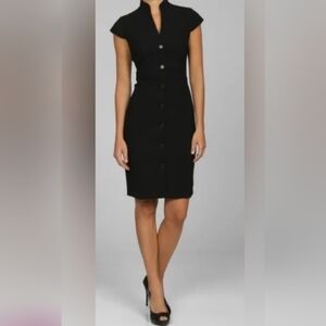 Calvin Klein Black Button Front Dress Size 4